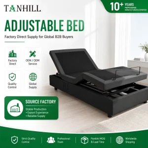 Best Sale Modern Wood Bed for Elderly Home Use Electric Adjustable Metal Frame with Panel Design