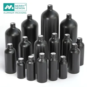 Black Aluminum Pump Spray Bottle 100ml 150ml 200ml 500ml Empty Metal Packing for Cosmetics and Aerosols in Stock