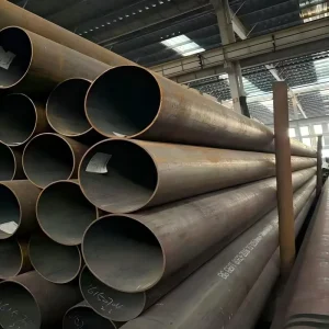 Black Carbon Steel Straight Seam Welded Round Tube S235JR S355JR ASTM A500 Q235B for Steel Structure