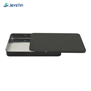 Black Food Grade Small Chewing Gum and Gummy Tin Can, Recyclable Sliding Child-Resistant Metal Packaging Box