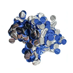 Blue Metallic Foil Circle Confetti for Wedding and Birthday Decorations