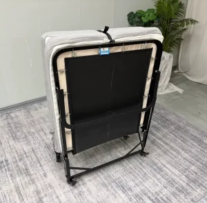 Bulk Portable Folding Bed With Spring Support Metal Frame Foldable Guest Bed With Wheels For Furniture Distributors