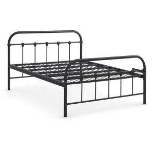Bulk Supply Premium All Black Integrated Padded Extra Thick Silent Steel Bedroom Home Apartment Hotel Iron Bed