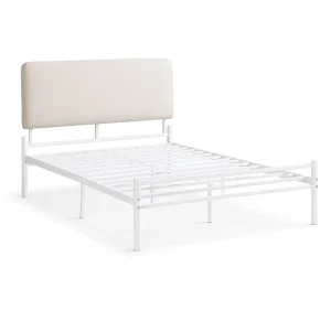 Bulk Supply Versatile White Padded Single Double Multi Size Reinforced Steel Tube Foam Hotel Hostel Iron Bed