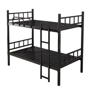Bunk Bed with Metal Frame Double Decker Dormitory Bed for Students and Staff Customizable Minimalist Modern Design Sturdy Stable