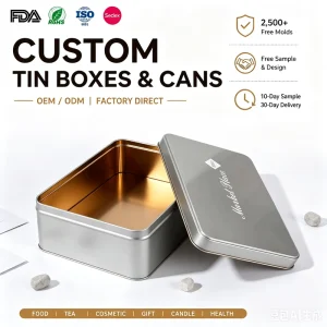 Butter Metal Food Grade Biscuit Tin Box Container Cake Cookie Tin Can Packaging
