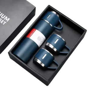 C204 Stainless Steel Vacuum Flask Gift Set with Metal Water Bottle