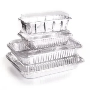 CB47 10 20 50 Pcs Food Grade Disposable Aluminum Foil Food Container Rectangle with Lids