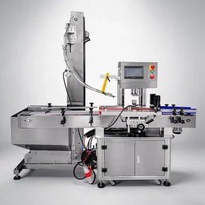 CM140 Automatic Cap Screwing Machine with Feeder Elevator for Bottles, Buckets, and Jars