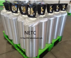 CO2 Industrial Beverage Gas Cylinder 13.4L 20lb DOT 3AL with CGA320 Valve 2.3kg/4.5kg