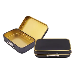 CR-Certified Child-Resistant Rectangular Hinged Tin Box Smell-Proof Container