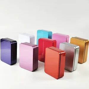Cake Tin Container Packaging Plain Storage Tin Large Rectangular Metal Box for Playing Cards