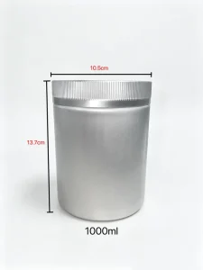 Candy Aluminum Can 1000ml Metal Packaging Container Round Threaded Aluminum Can Sealed Cylinder for Tea Food Storage