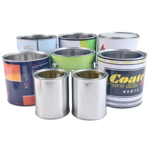 Cans Manufacturer Sale 1000ml Empty Round Metal Paint Tin Can with Lids Tin Can Factory