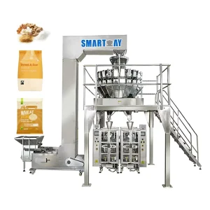 Cashew Nuts Vertical Multi function Packaging Machines Weighing Filling Packing Twins Puffed Food Pillow Bag Packing Machine