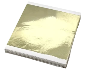Champagne Silver Taiwan Imitation Gold Leaf Foil Sheets, 9 x 9 cm, for Stamping and Craft Decoration