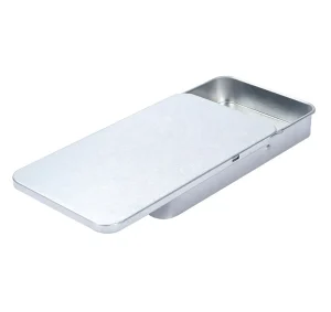 Child Resistant Sliding Metal Tin Box with Custom Embossing Color Printing for Packaging 5 Packs Container Tinplate