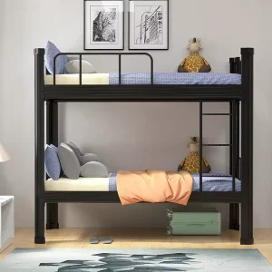 Children’s Bunk Bed Metal Bunk Bed Twin Over Twin Size Heavy Duty Bunk Bed Modern Iron Bedroom Furniture