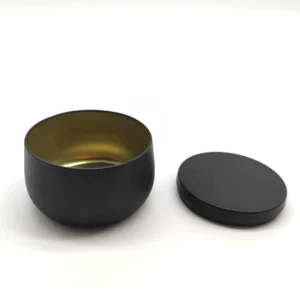 China Manufacturer Black Candle Jar Tin Empty Painted Tin Cans for Candle Metal Candle Jar Tin