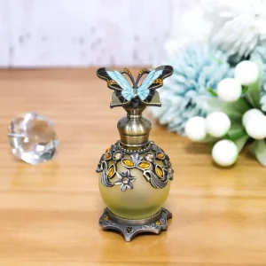Classical 15ml Metal Alloy Butterfly Perfume Bottles Glass Antique Essential Oil Attar Bottle Factory Outlet#81127S