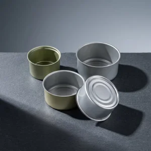 Clear Lacquer Gold 80g 90g 100g 160g 185g Round Metal Cans 2 PC Empty Food Grade Tin Cans for Tuna Fish