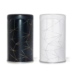 Coffee Tin Can 50g 100g Round Black Cylinder Airtight Container Metal Tin Tea Container Rectangle Custom Tea Tin