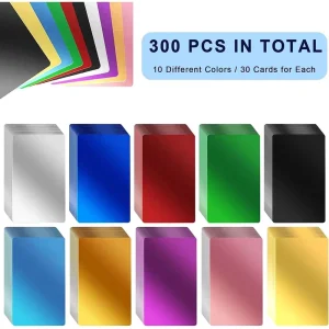 Colored Stainless Steel and Aluminum Metal Plate Laser Etching Blanks for Business Card Tags, Pet Pendants, and Craft Ornaments