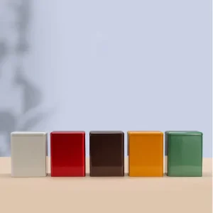 Colorful Small Square Tinplate Wedding Gift Box Tea Candy Packaging Custom Tin Container Recycled Materials Oriental style