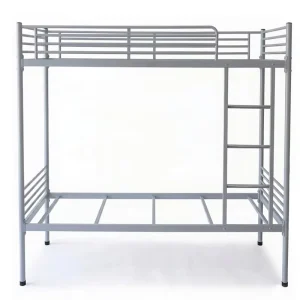 Commercial Grade Metal Bunk Bed with Safety Guardrails and Anti-slip Ladder Sturdy Steel Bunk Bed for Hostel and Apartment