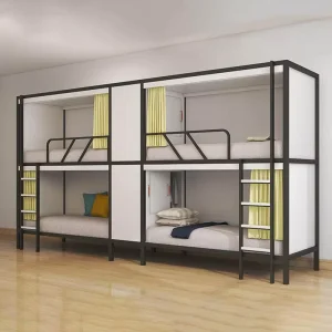 Commercial Metal Bunk Bed Double Layer Loft Bed for Hotel Student Dormitory & Homestay Use