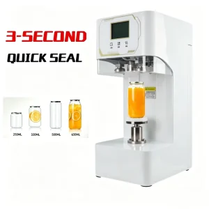 Commercial grade Automatic Sealing Machine Used for Sealing Various Beverage Dessert Plastic PET Bottles and Beer Aluminum Cans