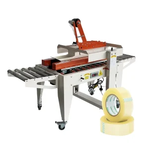 Compact Pneumatic Automatic Carton Sealer Machine Case Taper for Beverage Retail and Small Businesses