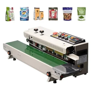 Continuous Heat Sealing Machine for Polyethylene Sachets and Plastic Bags