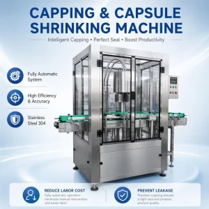 Continuous Production Auto Capsule Shrinking Capper Rotary Heat Shrink Wrapping Device Wine Beverage Bottle Neck Capsule
