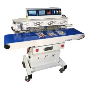 Continuous Puffed Food Nitrogen Flush Sealing Machine Vertical Vacuum Heat Sealer