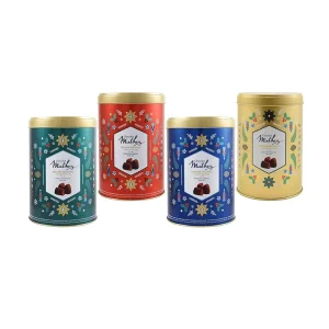 Cookie Biscuit Candy Chocolate Packaging Recyclable Metal Food Safe Round Custom Tin Plate Christmas Tins
