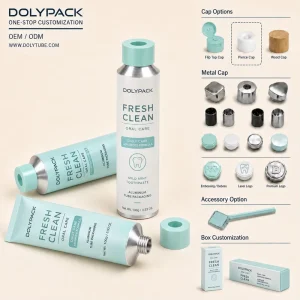 Cosmetic Grade Collapsible Aluminum Tube Packaging for Personal Care Lotion