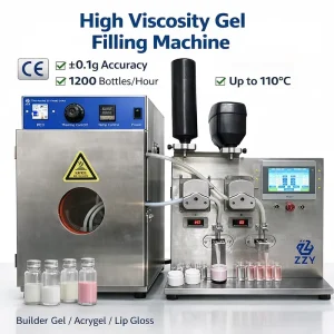 Cosmetic High Viscosity Filling Machine with Heating System for Nail Gel Lip Gloss and Lash Adhesive