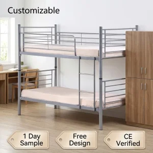 Cost Effective Dormitory Furniture Factory Metal Frame Bunk Bed with Mattress for Sale