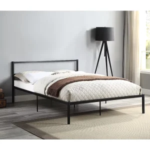 Cost-Effective Small Package Heavy Duty Black Metal Bed Frame for Bedroom