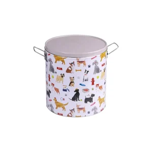 Crafts Food Bucket Empty Metal Hanging Cookies Tin Round Pet Can