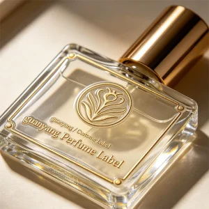 Crystal Epoxy Resin Drop Glue Perfume Label PET Gold Foil 3D Raised Embossed Fragrance Bottle Sticker
