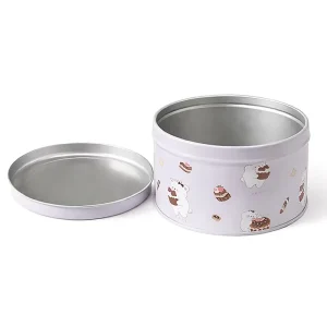 Custom 136x70mm Christmas Tinplate Box with Offset Printing Brushed Finish Round Food-Grade Recyclable Cake Biscuit Container