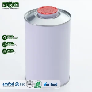 Custom 1L Cylindrical Tinplate Can with Screw Cap Airtight Leakproof for Engine Oil Motor Lubricant and Aerosol