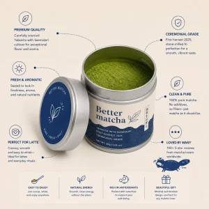 Custom 20g 30g 50g Airtight Sealed Lid Recyclable Food Grade Tea Packaging Canister Jar Metal Round Matcha Tea Tin Can
