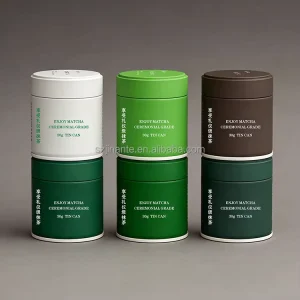 Custom 30g Matcha Tin Can for Travel-Sized Coffee Tea Powder Printing Metal Packaging with Sealed Screw Cap
