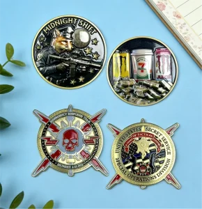 Custom 3D Challenge Coins with Offset Printing Soft Enamel Zinc Alloy Gold or Silver Plating Custom Color
