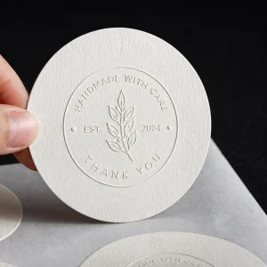 Custom 3D Embossed Logo Adhesive Stickers with Gold and Silver Foil Stamping for Packaging