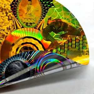 Custom 3D Gold Foil Hologram Sticker Water Proof Holographic Personalized Printing Logo Big Size Vinted Sheet Glitter Metal