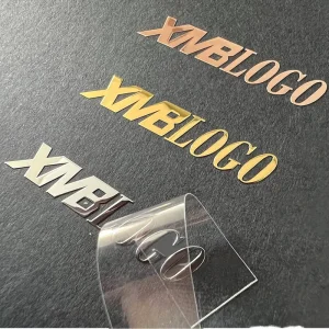Custom 3D Waterproof Die Cut Metal Stickers Transparent Vinyl UV Transfer Glossy Gold Foil Labels Craft Projects